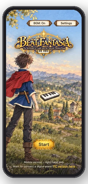 Beat Fantasia's title screen on a phone