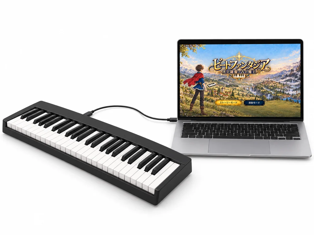 Schema di un piano digitale collegato a un computer con un cavo USB